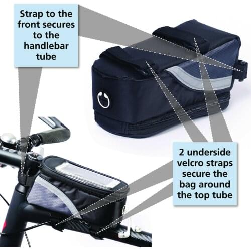 WILD MAN Rainproof Bicycle Bag Frame Front Top Tube Cycling Bag Reflective 6.5in Phone Case Touchscreen Bag MTB Bike Accessories