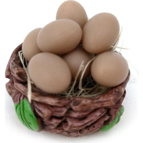 Kids Miniature Basket and Egg Toy 1/12 Resin Storage Basket with Eggs Model Miniature Dollhouse Kitchen Dollhouse Accessory