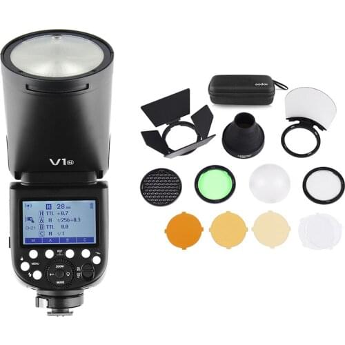 Godox V1N Camera Flash Speedlite+AK-R1 Pocket Flash Light Kit Wireless 2.4G Zoom for Nikon D5300 D750 D850 D7100 Z7 Cameras