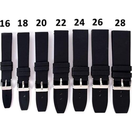 HOT SALE !! New Arrival 16-28MM Waterproof Solid Soft Silicone Buckle Watch Strap Band Replacement Wholesale Dropshipping