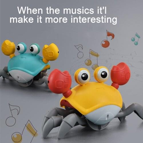 Induction Crab Automatic Obstacle Avoidance Toy Cartoon Light Music Charging Crab Run Toy For Kids For Kids Gift For Toddler