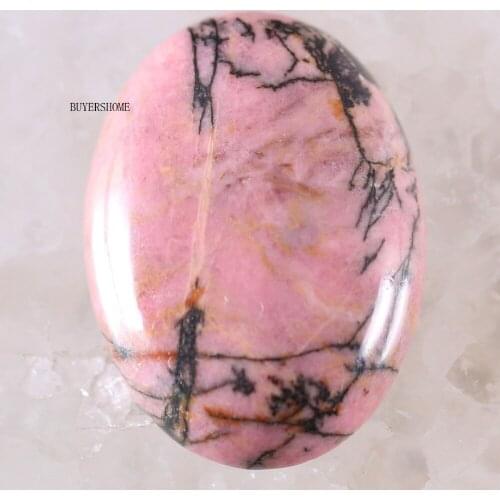 1Pair CAB Cabochon 22x30MM Oval Natural Stone Bead For Making Necklace Bracelet Earrings Pink Rhodonite K518