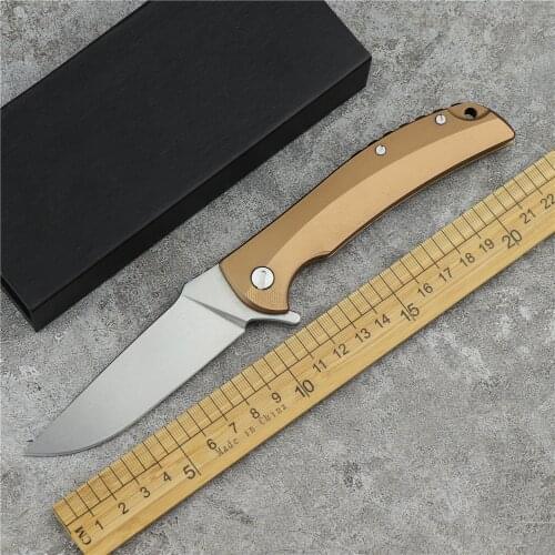 Pocket knife outdoor camping knife survival knife multi-purpose EDC tool D2 blade all-steel handle survival knife