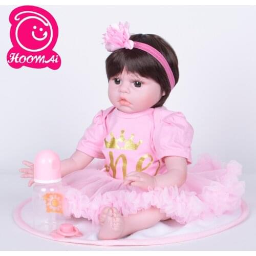 22inches Newborn Doll Soft Silicone Vinyl Baby Lifelike Reborn Menino Realistic Bebe Reborn Doll For Toddler Kids Holiday Gift