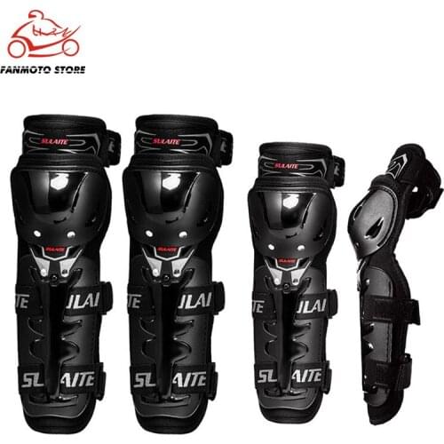 SULAITE 4Pcs Motorcycle Knee Elbow Pads Motocross Knee Protectors Shin Guards Protective Gears for Skiing Skating Racing Riding