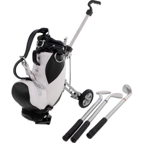 Desktop Golf Bag, Golf Trolley And Pen Set - Novelty Gift Golf Souvenir