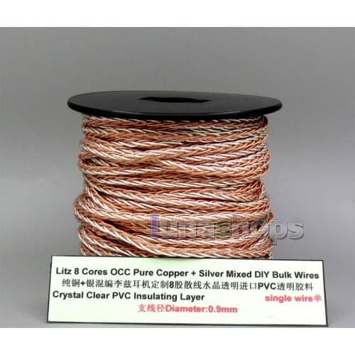 Litz 8 Core Pure OCC Silver Plated Bulk Mixed Wire For Custom DIY Shure Fostex QDC Earphone Headphone LN006146