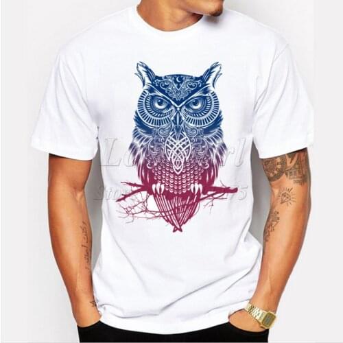 Newest 2018 mens fashion short sleeve night warrior owl printed t-shirts funny tee shirts Hipster O-neck popular tops