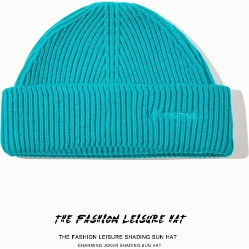 2021 New INS Style Solid Color Basic Knit Cap Red Orange Black Blue Green 10 Color Optional Melon Cap For woman man Hats Cap