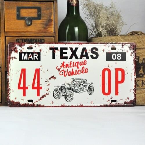 New retro tin plate decorative wall painting ornaments zakka European and American Bar license plate wholesale figures