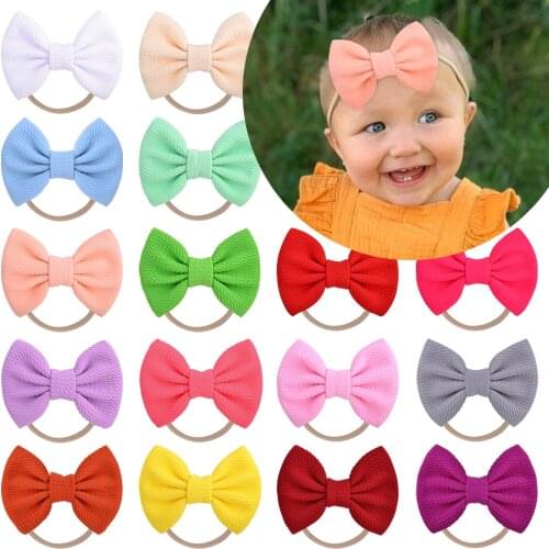 4 Inches Cute Bowknot Nylon Baby Headband For Girls Elastic Hair Bands Turban Newborn Hairbands Headwear Kids Hair Accessories