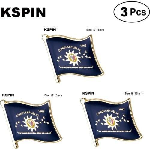 Conch Rep. Lapel Pin Flag badge Brooch Pins Badges 3Pcs a Lot