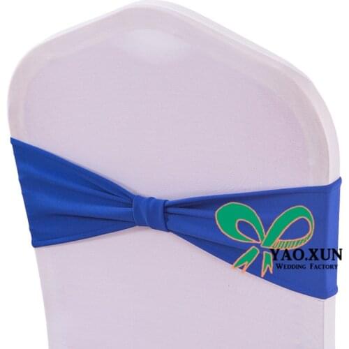 HOT Sale Lycra Chair Band Spandex Sash With Butterfly Buckle For Chair Cover Wedding Event Decoration