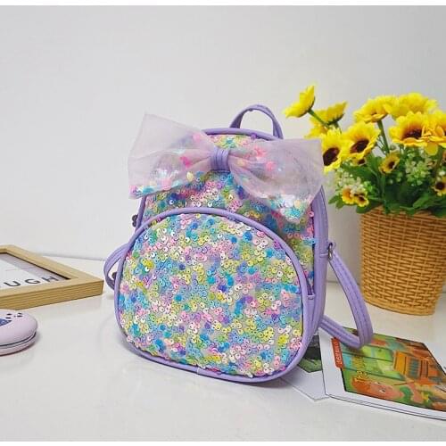 New Kids Backpack Multipurpose Sequins Bowknot Shoulder Bag School Bag for Girls Kids Bags