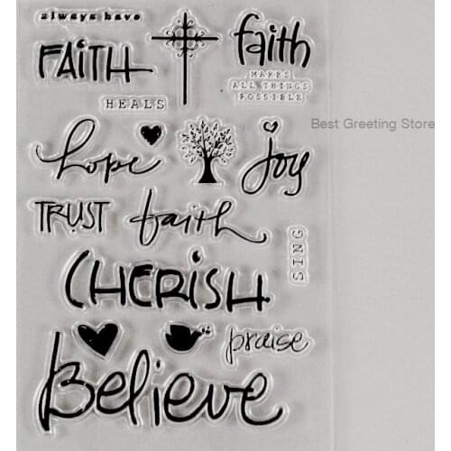 Eno Greeting Diy card quote stamps clear silicone scrapbooking stamp faith craft stamps