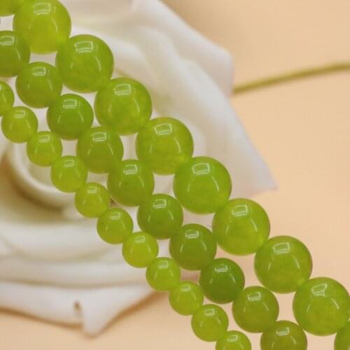 Discounts! Apple green chalcedony 6/8/10mm sizes, fashion jewelry circle 15" DIY stone for women design bracelet, necklace