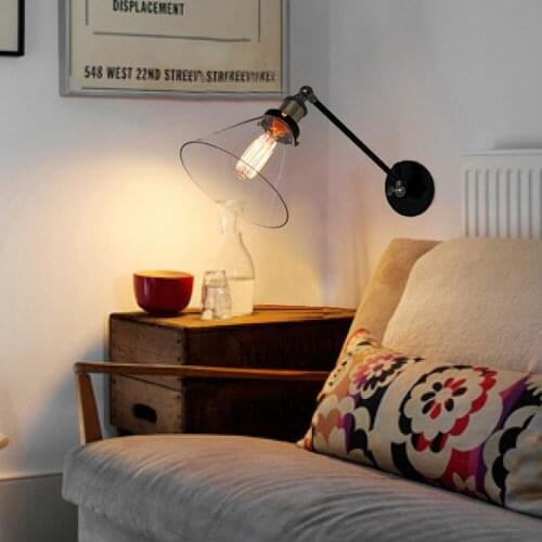 Modern Indoor Wall Lights Bathroom Antique Glass Wall Sconce Kitchen Bar Industrial Chandelier Lighting Black Modern LED Lamp