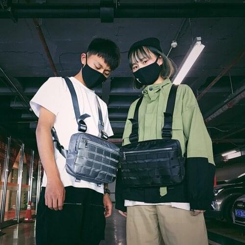 Street hip hop tactical cool men and women chest bag to eat chicken vest vest bag military walkie-talkie radio pockets