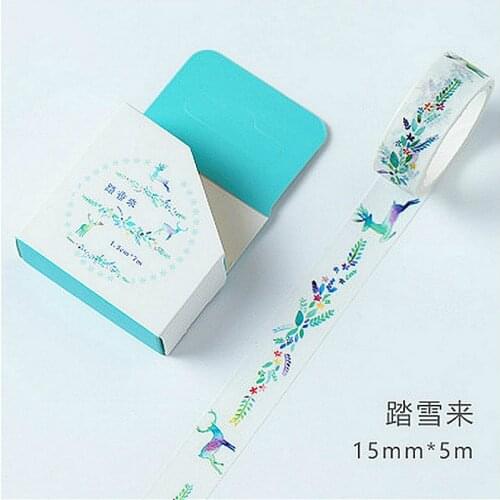 1pcs Walk in Snow Hand Account Album Decorative Water Color Washi Tape Office Adhesive Tape1.5CM*7M Stationery Stickers