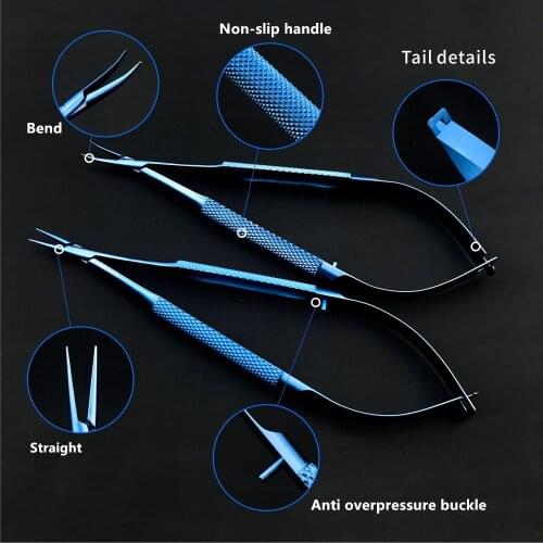 1PCS Titanium eye Surgical forceps Dental Castroviejo Needle Holders 12cm/14cm/16cm/18cm eye Surgical tools