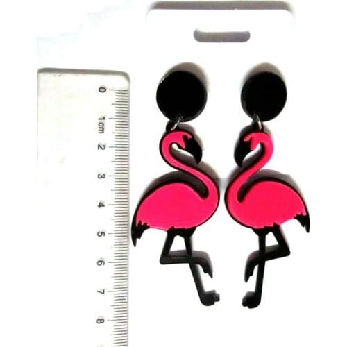 12 pair / lot new design items acrylic seabird flamingo earrings for women