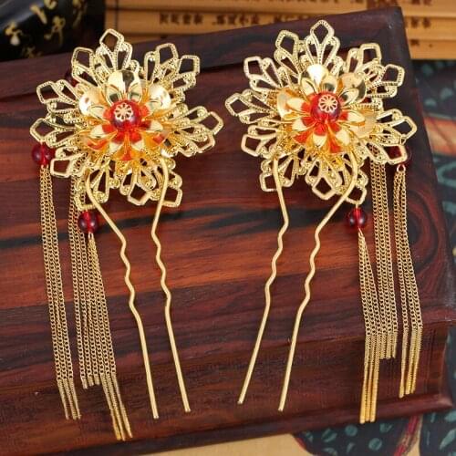 NEW Retro Chinese style Classical beauty bride Hairpin wedding photography Performance Headdress