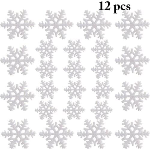 24PCS Christmas Snowflake Decoration Christmas Miniature Ornament Glitter Snowflake Resin Charm Bonsai Ornament For Festival