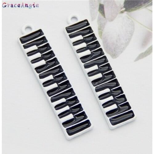 4pcs Enamel Charms alloy white piano music instrument charms enamel Earrings Necklace DIY Bracelet package accessories DIY top