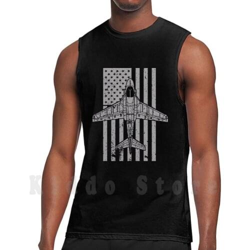 A - 6 Intruder Military Jet Airplane Vintage Flag Design tank tops vest 100% Cotton Grumman A6 A 6 Intruder