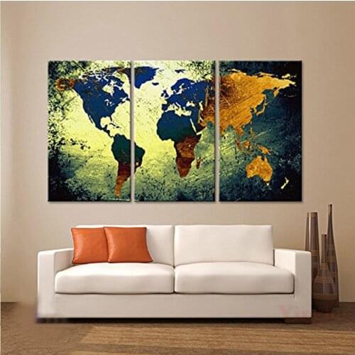 3 Piece World Map diamond mosaic full round square diy 5d diamond painting diamond embroidery rhinestone Classical Europe Style