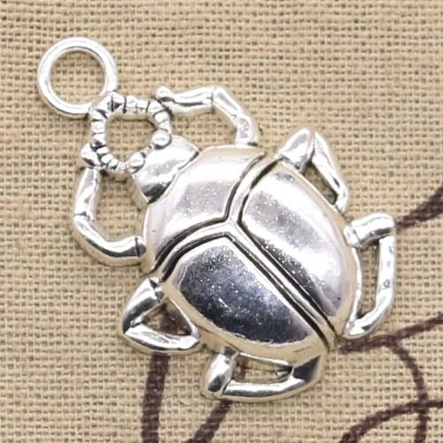 5pcs Charms Bug Beatles Beetle 40x27mm Antique Silver Color Pendants DIY Crafts Making Findings Handmade Tibetan Jewelry