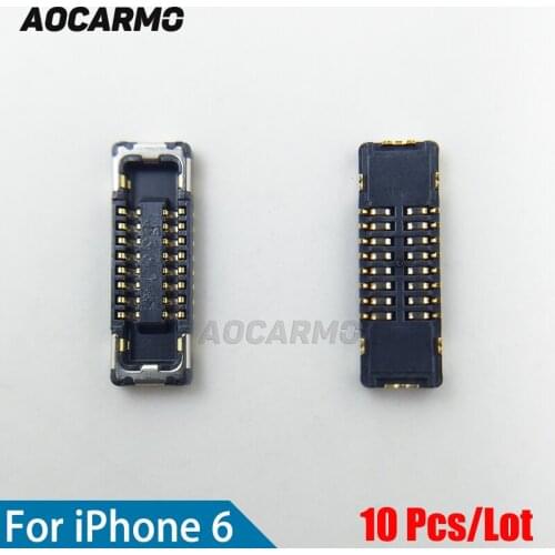 Aocarmo 10Pcs/Lot On Motherboard Home Button Flex Cable FPC Connector Replacement For iPhone 6 4.7