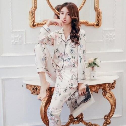 Satin Silk Pajamas for Womens Set pyjamas Sleepwear Nightwear