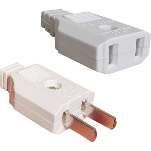 AU US American 2 Flat Pin AC Electric Power Male Plug Female Socket Outlet Adapter Wire Extension Cord Plug Adaptor