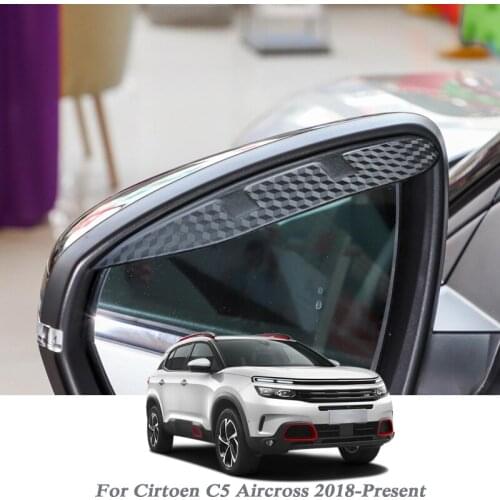 Car Rearview Mirror Rain Eyebrow Auto Shield Snow Guard Sun Side Visor Shade Protector For Cirtoen C5 Aircross 2018-Present