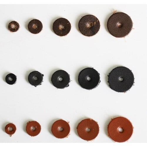 50Pcs 6/8/10/12/14mm Artificial Leather Cowhide Spacer Beads For Bracelet Necklace Jewelry Making DIY Craft Accessories