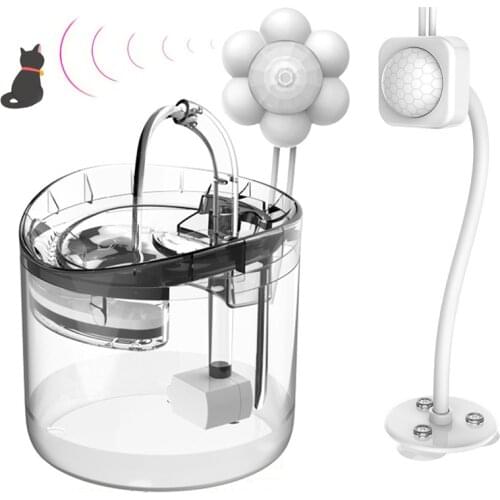 Motion Sensor Cat Dog Water Fountain Filter Dispenser Motion Sensor Smart infrared Usb Universal pet Accessories Detector