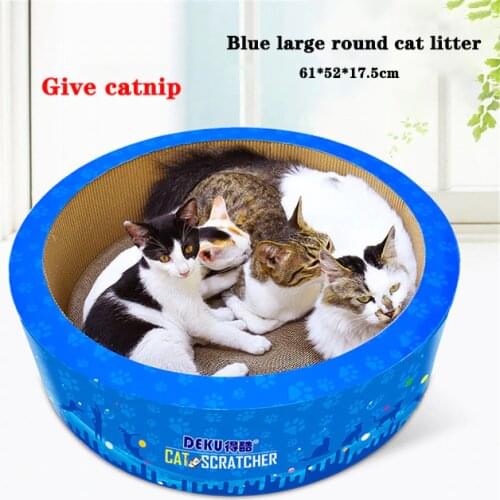 Pet cat scratch board, large round barrel litter board claw toy pet supplies, give grass