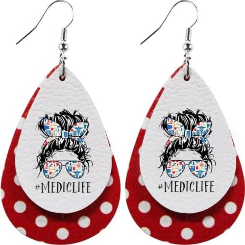 Leather Glitter Nickel Freechoice of #MedicLife Earrings