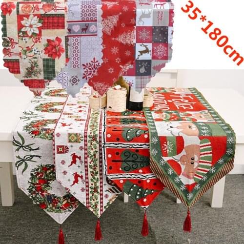 35*180cm Creative Christmas Table Runner Xmas Party Decor Navidad Living Room Dining Table Dress Up Home Christmas Decoration