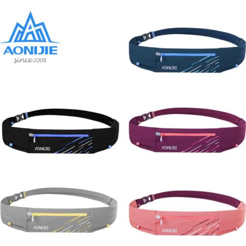 Aonijie W8105 Lightweight Comfortable Running Waist Bag Belt Hydration Fanny Pack Sports Pockets For Jogging Fitness Gym Hiking