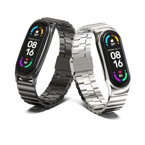 Strap for Mi Band 5 6 Metal Bracelet On Mi Band 4 Wristband Stainless Steel Mi Band 3 Strap For Xiaomi Miband 6 5 4 Watchbands