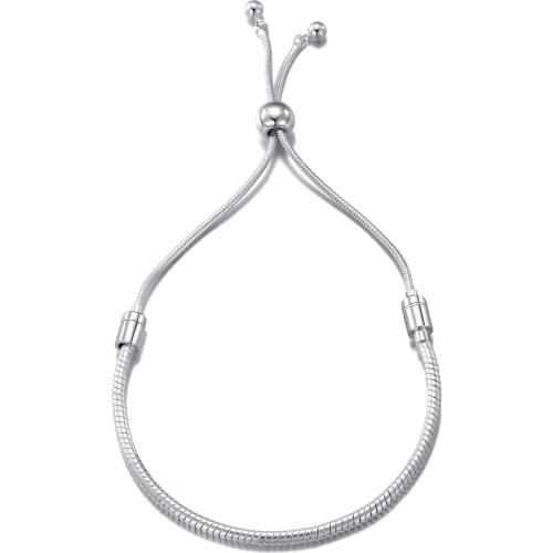 MISSITA European chain-shaped Pendant Charm Fit Womens Jewellery Snake Chain Rose Gold Metal Fashion Fine Bracelets