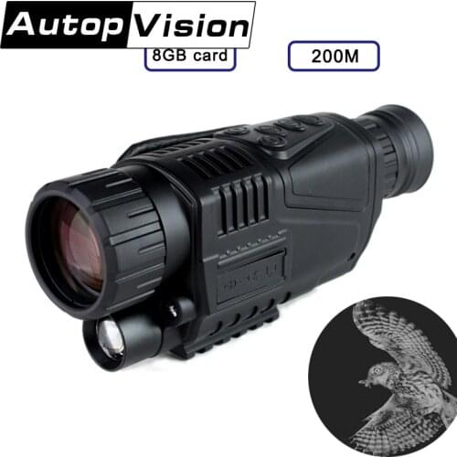 P1S NIGHT VISION Monocular 200m Observation Telescope Day Vision Hungting Tool Night Vision Video Recording Camera with 8GB Card