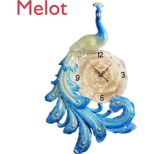 Peacock Wall Clock American Home Living Room Decoration Clock Hotel Restaurant Ideas Mute Generous and Upscale Quartz Clock