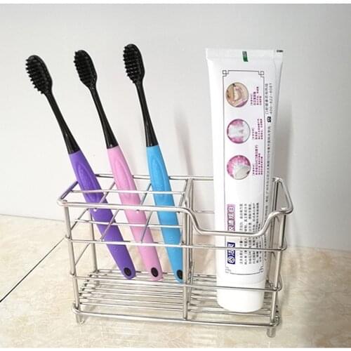 Stainless Steel Bathroom Stick Hook Wall Mounted Toothpaste and Toothbrush Holder Waterproof Electric Tooth Brush Holder