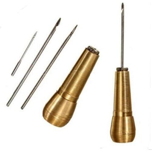 Dropshipping Portable Leather Craft Shoes Tent Sewing Awl Hand Stitcher Taper Needle Kit