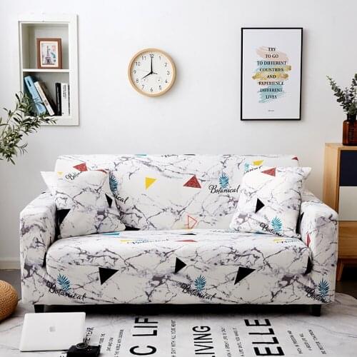 Thumbedding Marble Sofa Cover Flexible Stretch For Living Room High End Simple Geometry Washable Large Couch Cover Durable