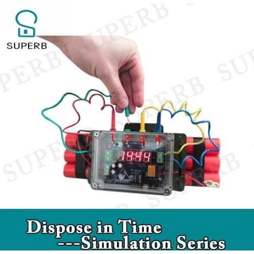 Superb adventure room escape game prop dispose in time simulation series take away correct wire to stop countdown and unlock