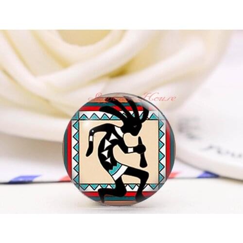 Handmade Round India rain god photo glass Cabochons, Jewelry Finding Cameo Pendant Settings, (F008-188)